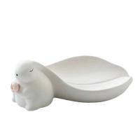Soporte De Jabón En Forma De Conejo Con Orejas Grandes Decoración Para Baño Sin Agua Resina Material Decoración Para El Estante Del Grifo - details 4