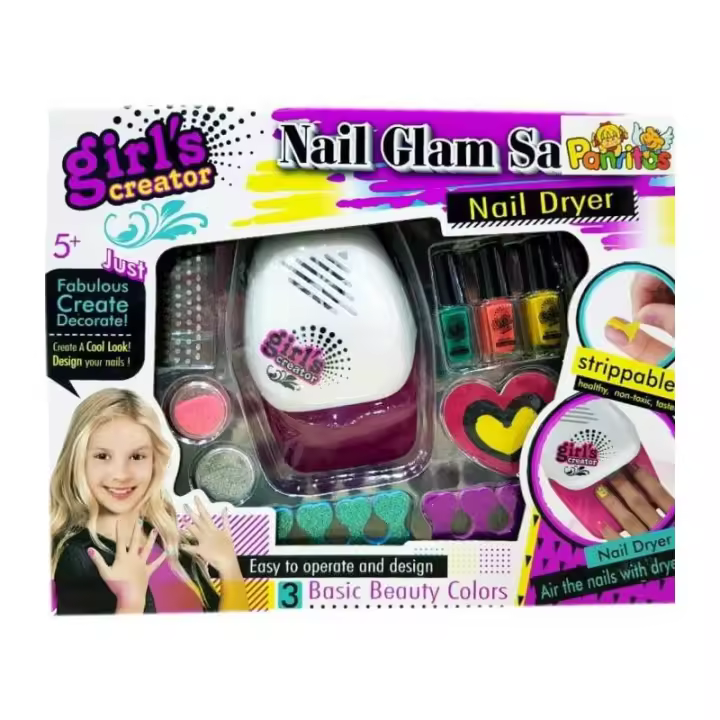 JUEGO  DECORA TUS UÑAS CON SECADOR  NAIL GLAM SALON PANRITOS - 1