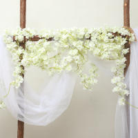 Guirnalda De Flores Artificiales De Sакura Para Decoración De Hogar Jardín Bodas Y Fiestas Arreglo De Sakára En La Pared - details 6