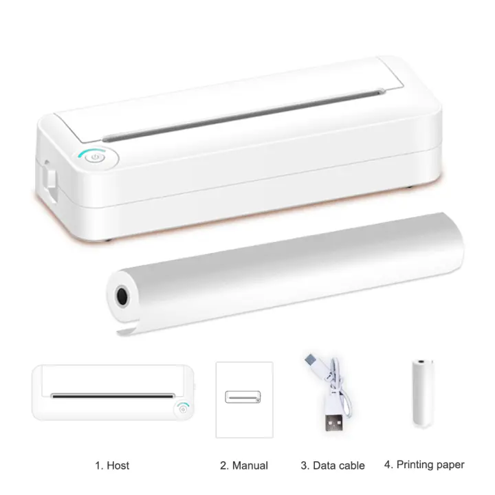 Impresora térmica Bluetooth A4, impresora fotográfica Prince Thermal BT Pridite de 210 mm de ancho para oficina en casa al aire libre - 1