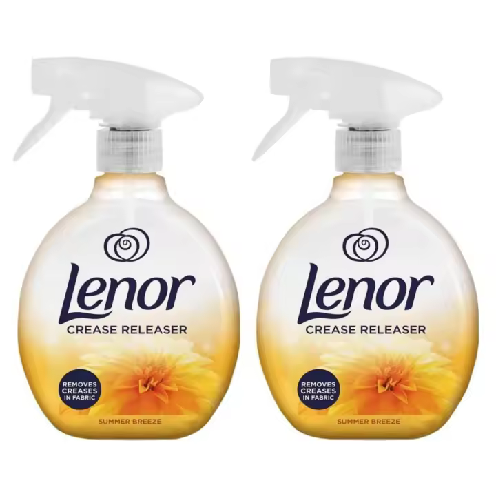 Pack 2uds Lenor - Spray eliminador de arrugas para prendas de vestir y ropa de cama - Aroma de brisa de verano - 2x500 ml - 1