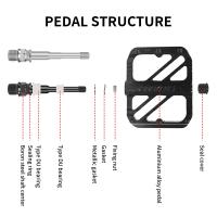 Pedales De Bicicleta BUCKLOS Antideslizantes Con Rodamientos Sellados Aleación De Aluminio Plataforma De Pie Para Mountain Y Road Bicicleta Piezas De Bicicleta - details 2