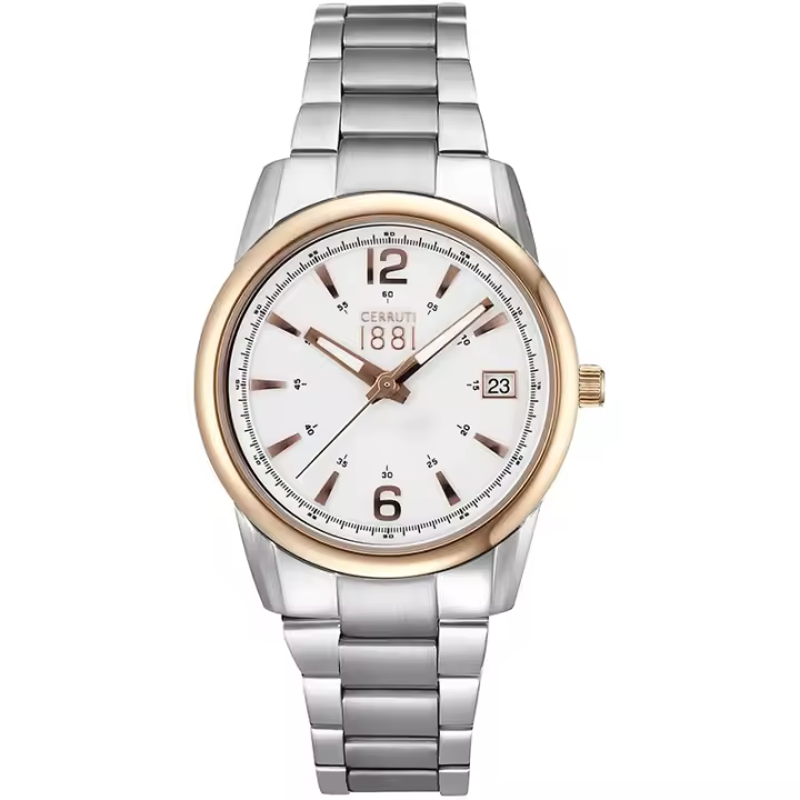 Reloj Cerruti 1881 Ravello para Mujer, Diseño Plateado Elegante con Calendario y Resistente Al Agua - 1