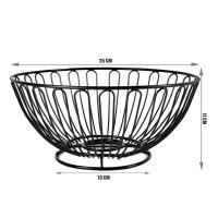 HOGUITA-Frutero Decorativo de Mesa de Metal, Cesta Multifuncional para Frutas, Verduras, Pan u Objetos, Organizador de Cocina o Centro de Mesa para Comedor, Sala o Encimera, Negro - details 1