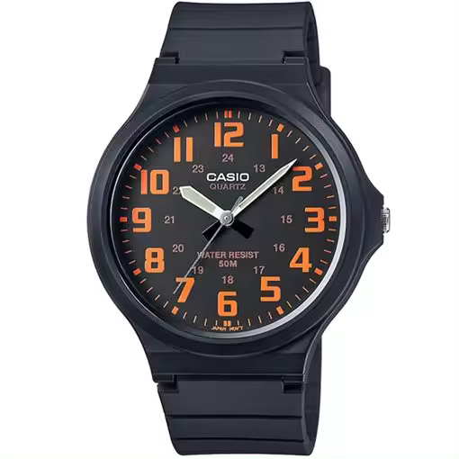 Reloj De Pulsera Casio Mw-240 Analógico Para Hombre Color Naranja Correa Resina - 1