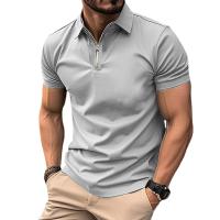 Camisa Polo Hombre Manga Corta Cierre De Cremallera Ligera Para Verano Moda Casual Deporte Jogger Tops Grandes - details 7