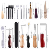 Kit De Herramientas Para Manualidades En Cuero Profesional DIY Set De Punzón Y Costura a Mano Con Groover De Sillín Accesorios Para Trabajo De Cuero - details 1