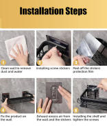 Estante de baño de aleación de aluminio, estante de ducha sin perforación, estante de pared, organizador de almacenamiento de cocina - details 5