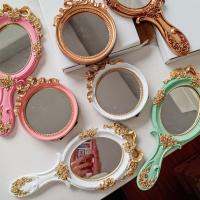 Espejo De Maquillaje Retro Europeo Manejable Vintage Para Vestíbulo Y Spa Espejo Compacto Para Cosméticos Con Mango - details 2