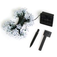 Guirnalda de luces LED solares navideñas con forma de flor, IP65, color blanco cálido, ideal para decoración de bodas, fiestas y jardines. - details 4