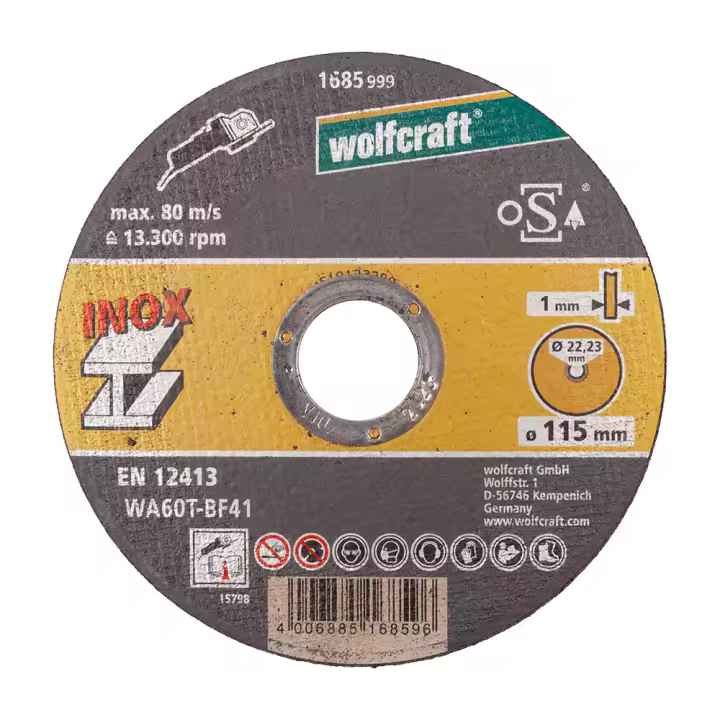 Discos de corte Wolfcraft 8462000 Ø 115 mm (10 Unidades) - 1