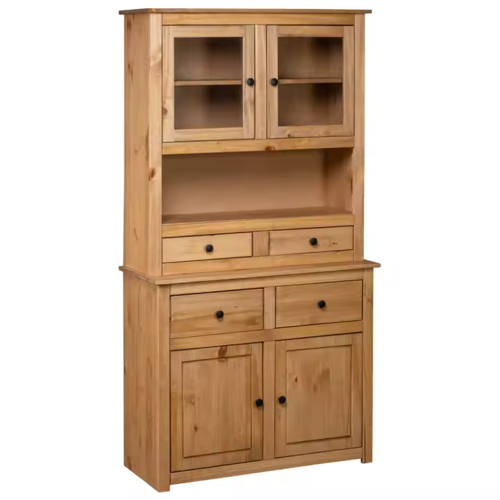 vidaXL Aparador de madera maciza de pino estilo Panamá 93x40,5x180 cm - 1