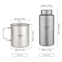 Botella De Deporte De Titanio Tomshoo 1L a Prueba De Fugas Single-layer Ultraligera Para Camping Y Exteriores 750ml Taza Pot Drinkware - details 5