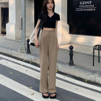 Rimocy Pantalones Anchos De Pierna Para Mujer Estilo Callejero Cintura Alta Moda Trabajo Oficina Pantalones Sueltos Rectos Sólidos Talla Grande Color Negro Beige Caqui - details 8