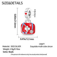 Encantos De Bolas De Plata 925 Para Joyería DIY Serie De Ocupaciones Doctor Artista Musician Enfermera Compatible Con Qikaola Pulseras - details 13