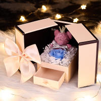 Flores perpetuas Regalos hechos a mano Premium Feeling Rose Caja de Giano Arreglo Puerta Doble Cajas de joyería de Regano de San Valentín - details 2