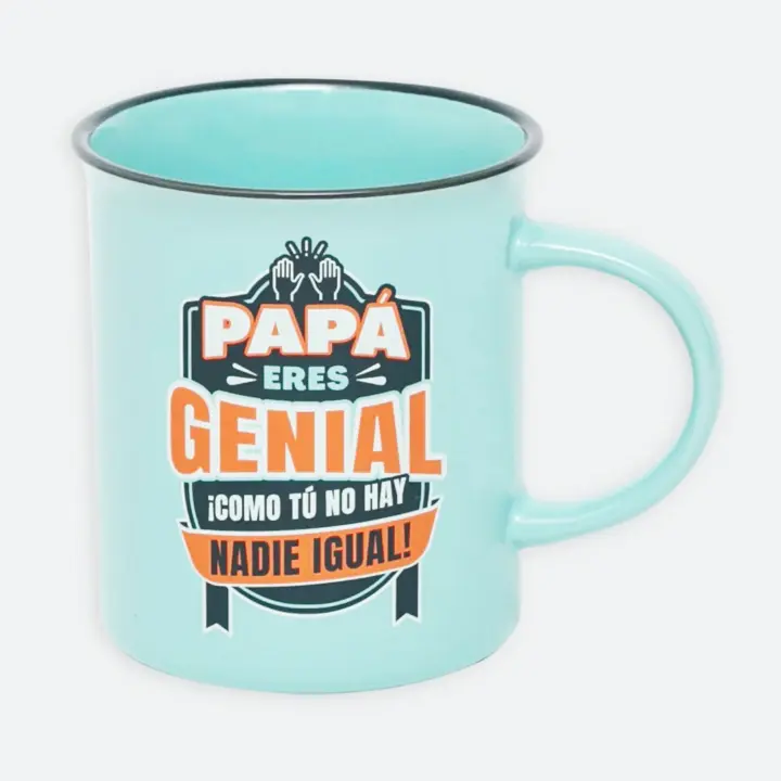 Taza de cerámica Día del Padre  MR. WONDERFUL - Taza temática para padres, color celeste con frase dedicatoria, apta para lavavajillas // Ref: WOA2413614ES - 1
