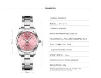Reloj De Lujo Para Mujer 29mm Moda Acero Inoxidable Con Diamantes Rosa Minimalista Reloj De Pulsera Para Niña Viajes Al Aire Libre - details 4
