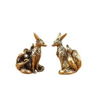 Estatua De Zorro De Latón Miniatura Figura De Escritorio Decoración De Hogar Escultura De Animal Adorno De Oficina - details 2