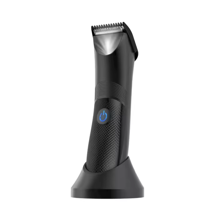 Recortador de vello corporal para hombres, afeitadora privada de vello púbico con luz LED, instrumento de depilación lavable, afeitadora de vello en las piernas - 1