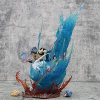 Figura De Acción Dragon Ball 28CM Ls Gogeta Kubei Fusión Super Saiyan Tres Cabezas Escultura Luminosa Modelo Estatua Adorno Regalo - details 22