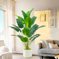 Planta Artificial De Palma Tropical Grande Hojas De Plátano Falso 24 Hojas Toque Real Strelitzia Reginae Para Jardín Interior 65-120 Cm - details 1