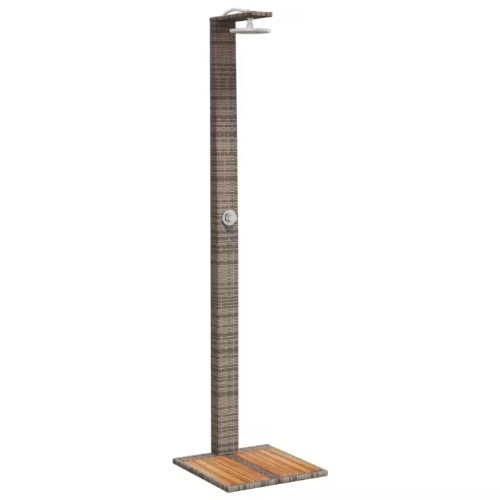 vidaXL Ducha de Exterior para Piscina Mueble Ratán PE y Madera Acacia Color Beige,  Gris,  Negro y mas - 1