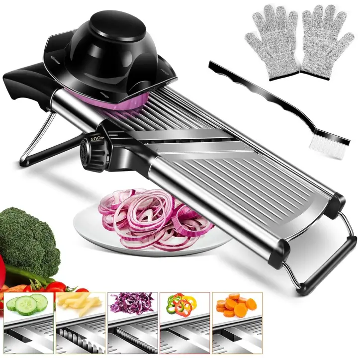 Mandolina Cocina Ajustable para Verduras, Mandolina Japonesa Manual y Multifunctional de Maple Inoxide, Mandolina para Cortar en Rodaja y Julienne de Forma diferente con Cuchilla Afilada - 1