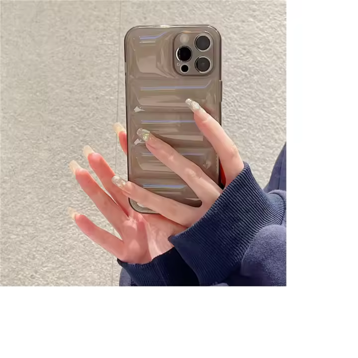 Funda Puffer Transparente Para iPhone Shockproof Antisuciedad Y Antideslizante Cubierta Suave Para Parejas Compatible Con Modelos 15 14 13 12 11 pro Max XR X XS 7 8 plus - 1