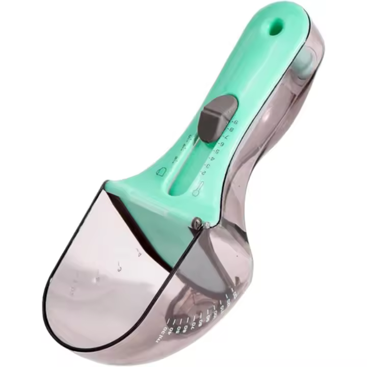 Cuchara medidora ajustable para alimentos para mascotas con base magnética y múltiples escalas, pequeña - 1