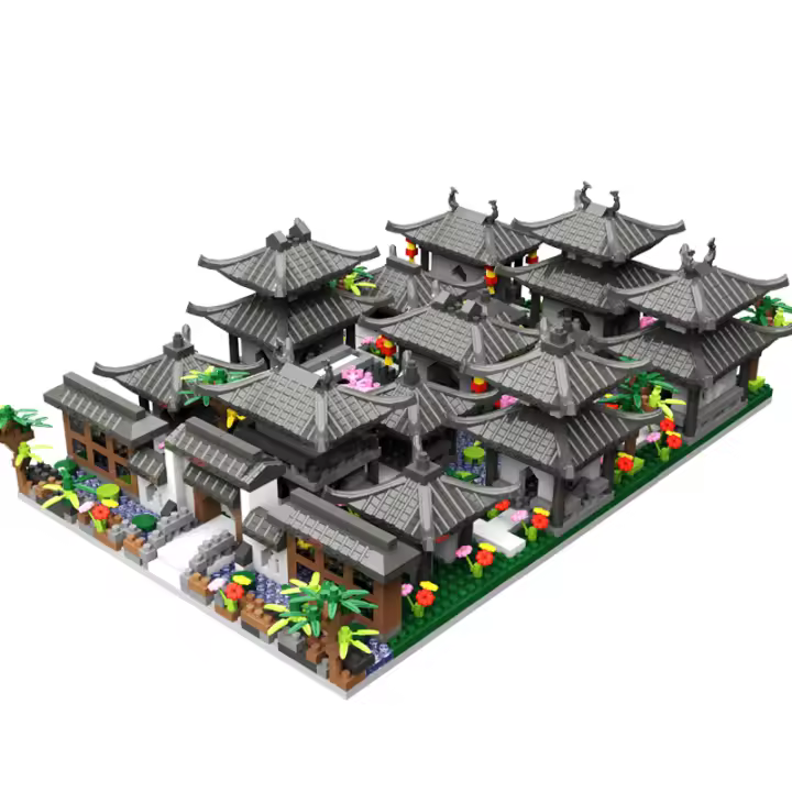 Three in one Suzhou Garden Chinese Ancient Architecture High difficulty Building Blocks Assembly Toy Boy Birthday Gift - 1
