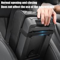 Cubierta De Reposabrazos De Coche En Cuero Con Almacenamiento De Pañuelos Espesorado Con Memoria De Forma Universal Auto Center Armrest Pad - details 3