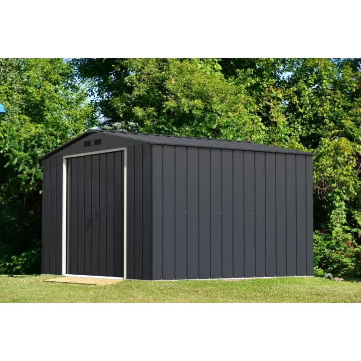 10x10 Grey Metal House Duramax by Ezooza 3023 X3221X1961mm Solución de almacenamiento Premium with de ventiacion system - 1