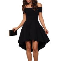Vestido Midi Asimétrico De Hombro Descubierto Para Mujer Elegante Y Cómodo Estilo Casual Corte Ajustado Transversal Versátil Para Todas Las Estaciones - details 5