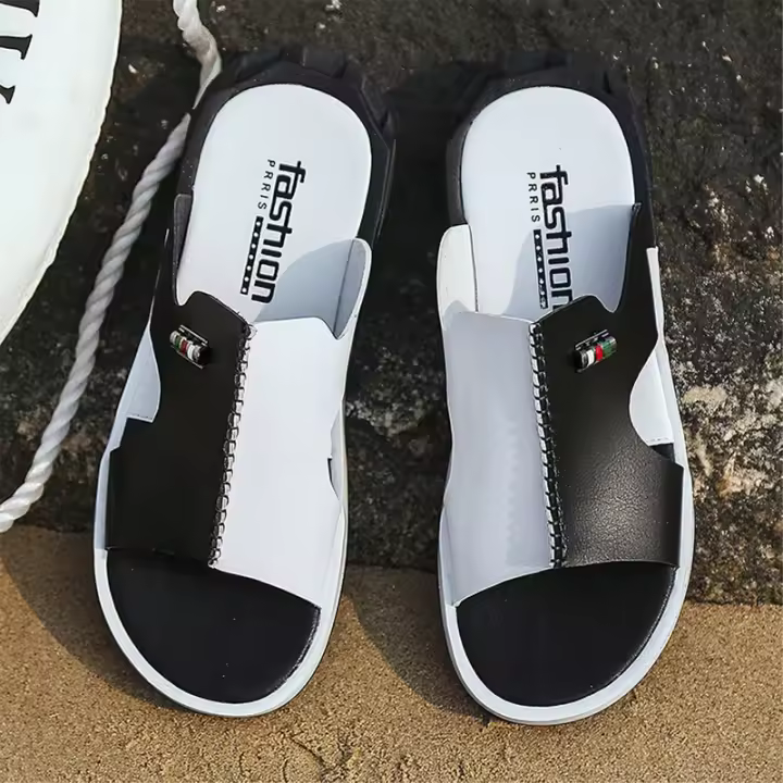 Sandalias Antideslizantes Para Hombre Verano 2024 Moda Casual Zapatos De Playa Transpirables Tallas Reales Material De Suela De Goma - 1