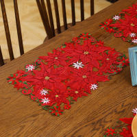 4PCS Telas De Mesa Navideñas Bordadas Y Impresas 28x43cm Para Fiestas Y Picnics Decoración De Mesa Pastoral Estilo Impermeable Poliéster/Celulosa - details 5