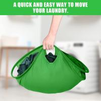 Cestos de ropa Sucia de 21 cargables, Cesto de Nailon para ropa Sucia, Organizador de ropa Redondo Verde para habitación, 21 pulgadas - details 1