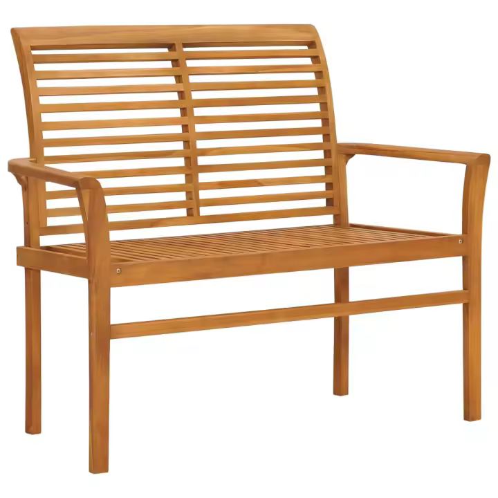 vidaXL Banco de jardín madera maciza de teca 112 cm - 1