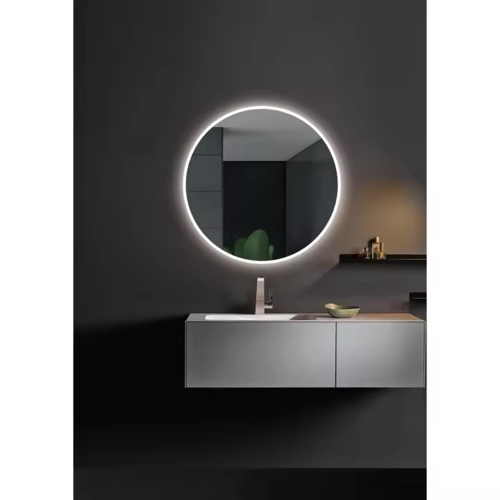 IMEX - Espejo Baño con Luz  Espejo de Baño Grande  Espejo LED Antivaho  Espejo de Pared Redondo 60cm  Serie Londres  Color Cromo - 1
