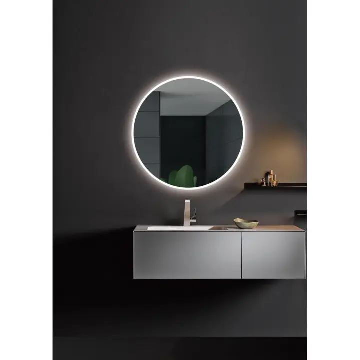 IMEX - Espejo Baño con Luz  Espejo de Baño Grande  Espejo LED Antivaho  Espejo de Pared Redondo 60cm  Serie Londres  Color Cromo - 1