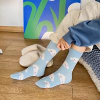 Calcetines Disney Miniso Cinnamoroll Para Mujer Azul De Algodón Peinado Medio Tubo Estilo Lindo Con Perro Dibujos Animados - details 27