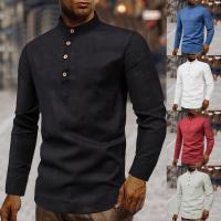 Camisa Casual Para Hombre De Color Sólido Con Cuello En Punta Y Botones Manga Larga Primavera Otoño Ropa De Hombre - details 0