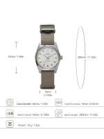 Reloj Mecánico Para Hombre Shanghai Watches Diseño Bauhaus Dial Estéril 36mm Correa De Cuero Acristalado De Acrílico Resistente Al Agua - details 1