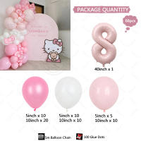 Set De 68 Globos Macarón De Látex Rosa Y Blanco Con Globo De Papel De Número Rosa Para Fiesta De Cumpleaños Bebé Despedida De Soltero Adulto Decoración De Nuevo Nacido - details 8