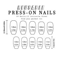 24pcs/set Uñas Postizas Cortas En Gradient Nude Rosa Jalea Brillante Estilo Cuadrado Ballet Frances Reutilizables Press on Falsas Uñas - details 44