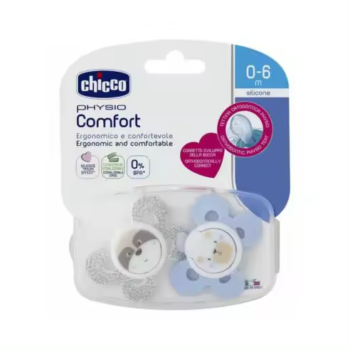 CHICCO CHUPETE COMFORT AZUL SILICONA 0-6 M - 1