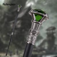 Bastón De Caminar Elegante De Plata Con Diamante Verde Decorativo Para Caballeros 93cm Tacón De Goma Mango Sólido Para Cosplay - details 0
