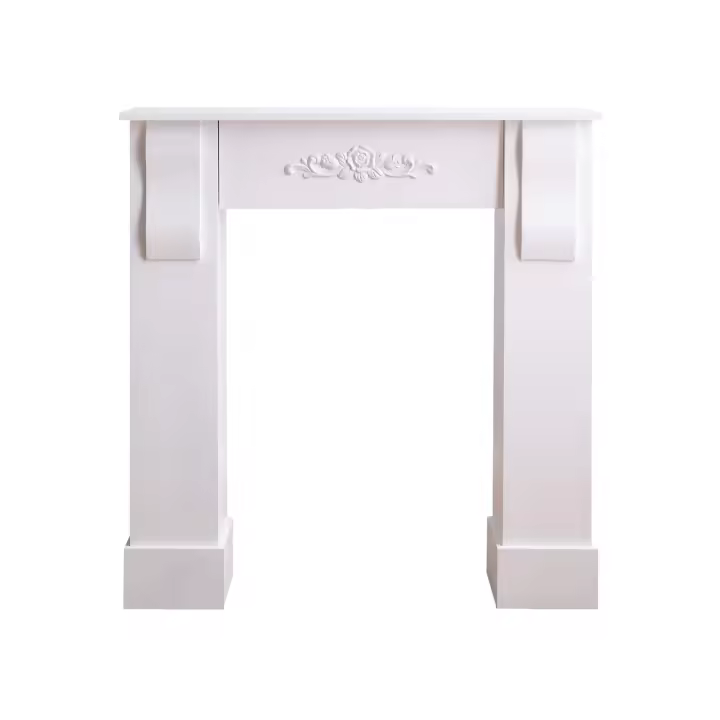 Rebecca Furniture Marco de Chimenea Madera Blanco Decoration Clasico 92x93x22,5 - 1