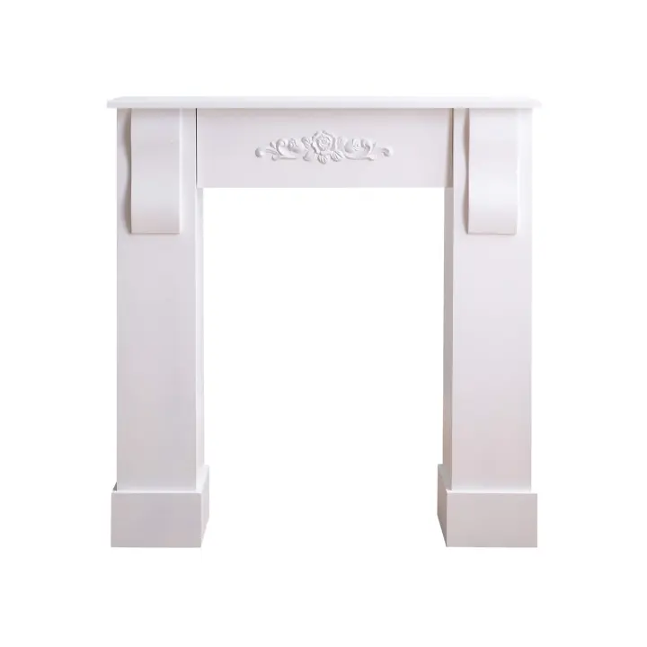 Rebecca Furniture Marco de Chimenea Madera Blanco Decoration Clasico 92x93x22,5 - 1