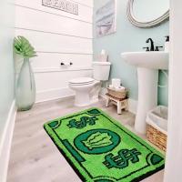 Alfombra De Pie Con Dibujos De Dólares Vikama En Color Verde Antideslizante Para Dormitorio Y Sala De Estar Estilo Europeo Y Americano Tejida Mecánicamente De Poliéster - details 2